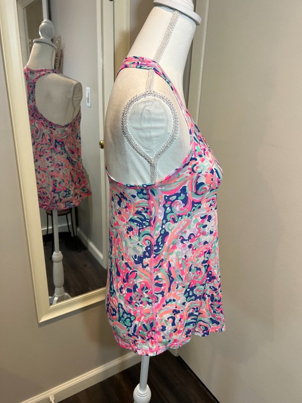 Lilly Pulitzer Multicolored Luxletic Racerback Tank Top, Size XS - Picture 5 of 12
